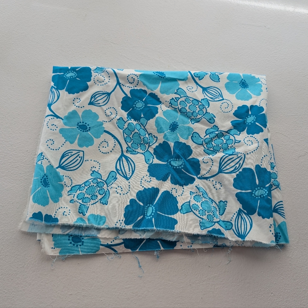 Vintage Lilly Pulitzer Turtle Cotton Fabric Shy Of 18" Tall X 44" Wide